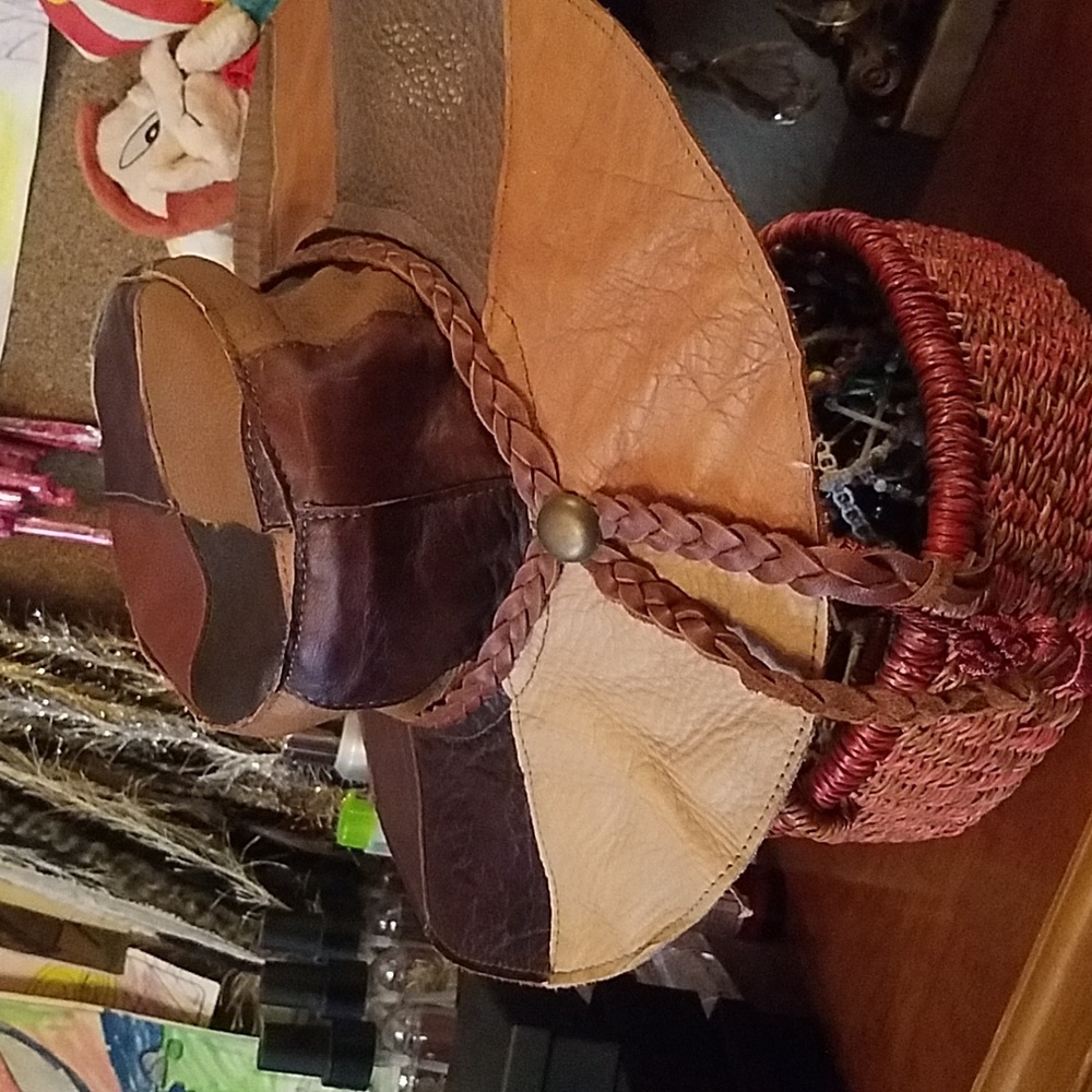 Leather, Patchwork Hat - image 2